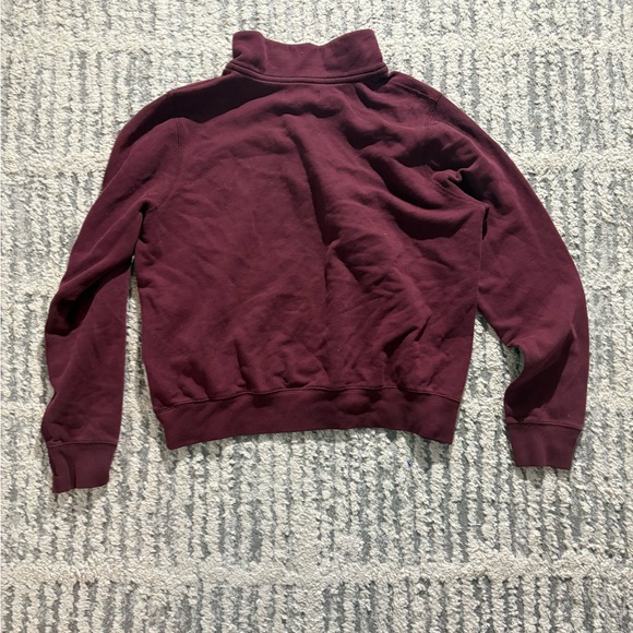 Abercrombie & Fitch maroon red quarter zip jacket fleece size XL - Picture 5 of 5